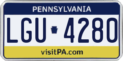 PA license plate LGU4280