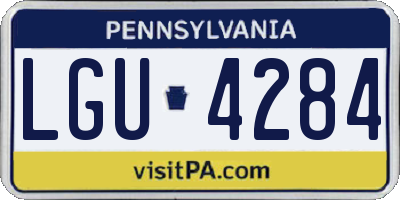 PA license plate LGU4284