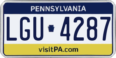 PA license plate LGU4287
