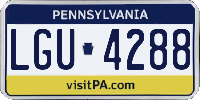PA license plate LGU4288