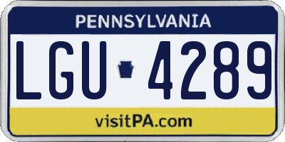PA license plate LGU4289