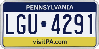 PA license plate LGU4291