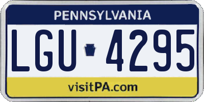 PA license plate LGU4295