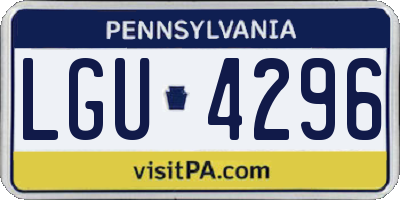 PA license plate LGU4296