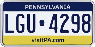 PA license plate LGU4298