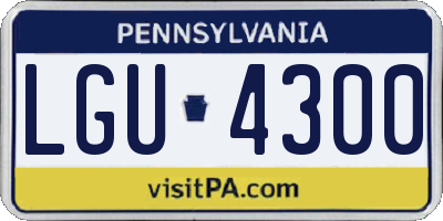 PA license plate LGU4300