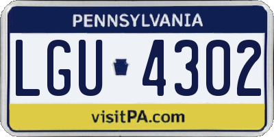 PA license plate LGU4302