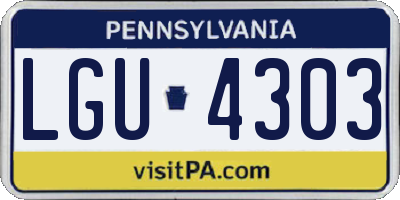 PA license plate LGU4303
