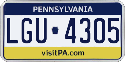 PA license plate LGU4305