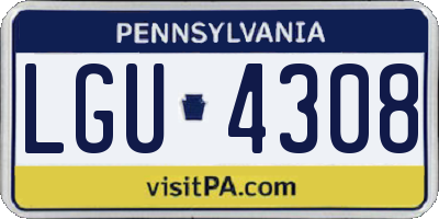 PA license plate LGU4308