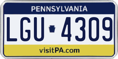 PA license plate LGU4309
