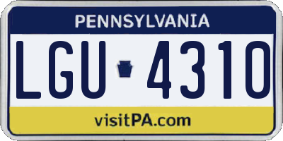 PA license plate LGU4310