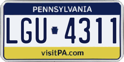 PA license plate LGU4311