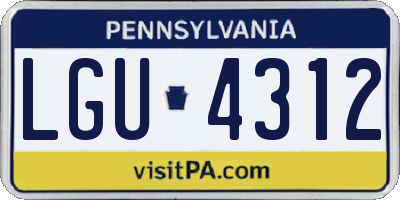 PA license plate LGU4312