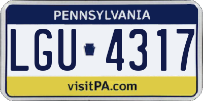 PA license plate LGU4317