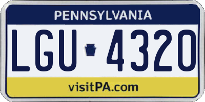 PA license plate LGU4320