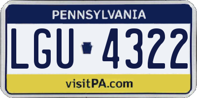 PA license plate LGU4322
