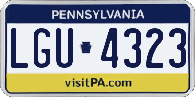 PA license plate LGU4323
