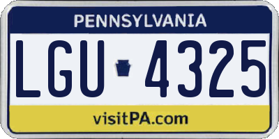 PA license plate LGU4325