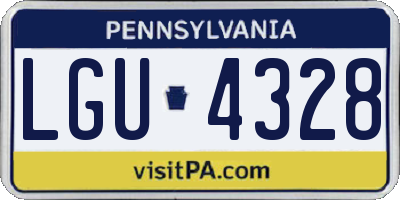 PA license plate LGU4328