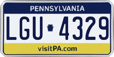 PA license plate LGU4329