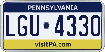 PA license plate LGU4330