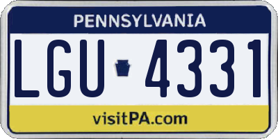 PA license plate LGU4331