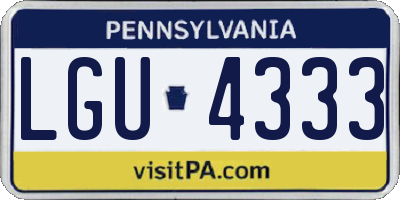 PA license plate LGU4333