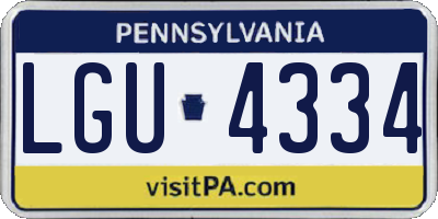 PA license plate LGU4334