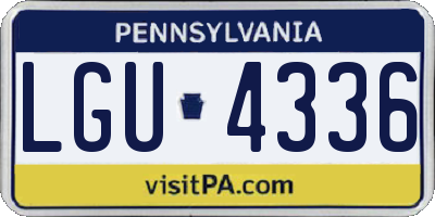 PA license plate LGU4336
