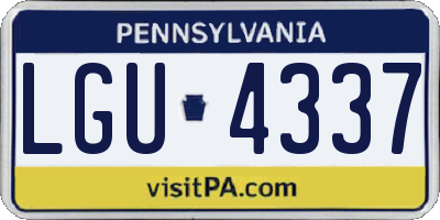 PA license plate LGU4337