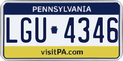 PA license plate LGU4346