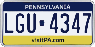 PA license plate LGU4347