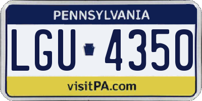 PA license plate LGU4350
