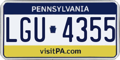 PA license plate LGU4355