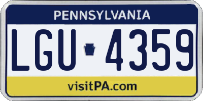 PA license plate LGU4359