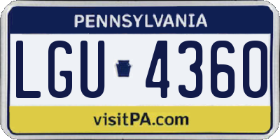 PA license plate LGU4360