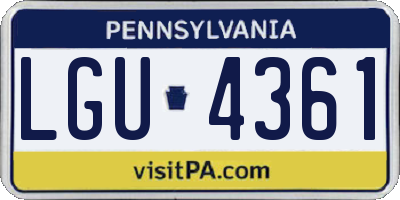 PA license plate LGU4361