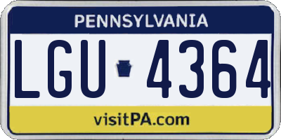 PA license plate LGU4364