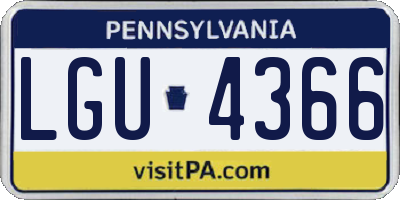 PA license plate LGU4366