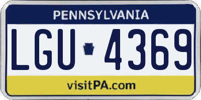 PA license plate LGU4369