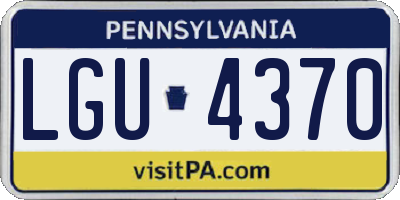 PA license plate LGU4370