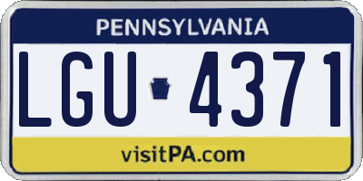 PA license plate LGU4371