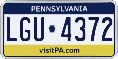PA license plate LGU4372