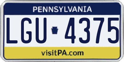 PA license plate LGU4375