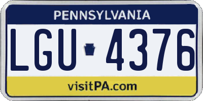 PA license plate LGU4376