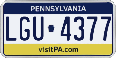 PA license plate LGU4377