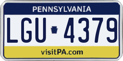 PA license plate LGU4379
