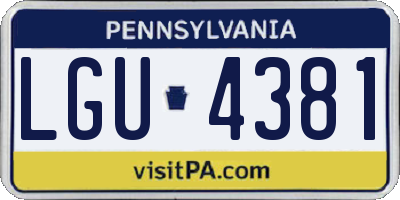 PA license plate LGU4381