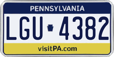 PA license plate LGU4382